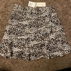 Leopard Print Ruffle Skirt